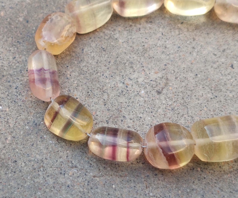 Natural Fluorite Gemstone Beads Nugget Shape 6/'/' Inches Gemstone Beads Smooth Beads Jewelry Beads 18X13X7 To 13X10X5 MM