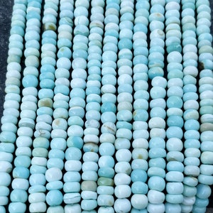Perle di opale blu acqua Perline lisce rotonde di grado AAA per filo 76 pezzi, perline semipreziose all'ingrosso filo da 12" perline opale