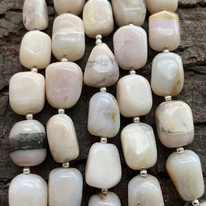 Bellissime perle di opale rosa, opale liscio ovale, 8,5 pollici (75% in saldo), per pietre da gioielleria, ottima qualità - 18 pezzi.