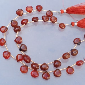 A+++ Qualità Hessonite Calcedonio Perline Peso 134 Carati Rosso Appariscente 15 Pz Cuore Liscio Calcedonite Hessonite