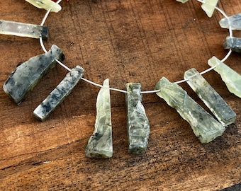 AAA Grade ruwe groene Prehniet kraal flitsende ketting maken van Semi Precious Prehniet mooie Prehniet edelsteen gepolijst Prehniet kralen