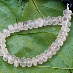 Perline di quarzo rosa da 7 pollici, vera pietra preziosa, bella pietra rondelle, perline sfuse AAA a forma sfaccettata