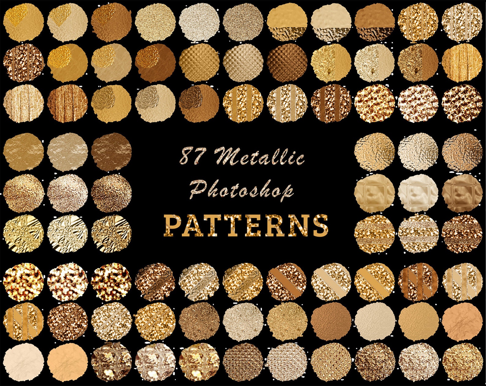 87 Gold Patterns .PAT File Seamless Etsy