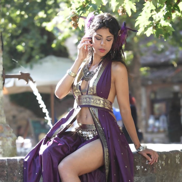 Sensual fantasy Dancer costume - Game of Thrones ispired cosplay - Exotic style dancer dress for LARP Renaissance Fairs belly dance weddings