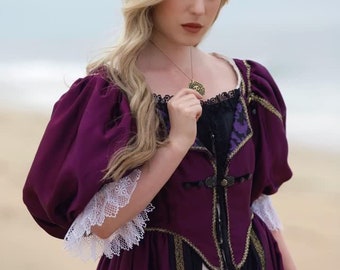 Elizabeth Swann Pirate Dress, 17th Century Baroque Costume, Renaissance Faire Outfit