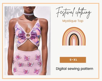 Mystique Festival Top | DIY sewing pattern | Easy PDF pattern | Coachella clothes | A4 US Letter | Instant Download | Sewing Tutorial