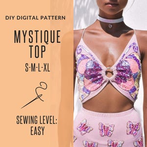 Top Mystique Festival / Patrón de costura DIY / Patrón PDF fácil / Ropa Coachella / Tamaño carta EE. UU. A4 / Descarga instantánea / Tutorial de costura