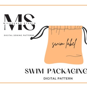 DIY Swimwear Packaging sewing pattern for swim brands, easy Pdf digital pattern with instructions, drawstring bag