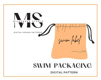 DIY Swimwear Packaging sewing pattern for swim brands, easy Pdf digital pattern with instructions, drawstring bag