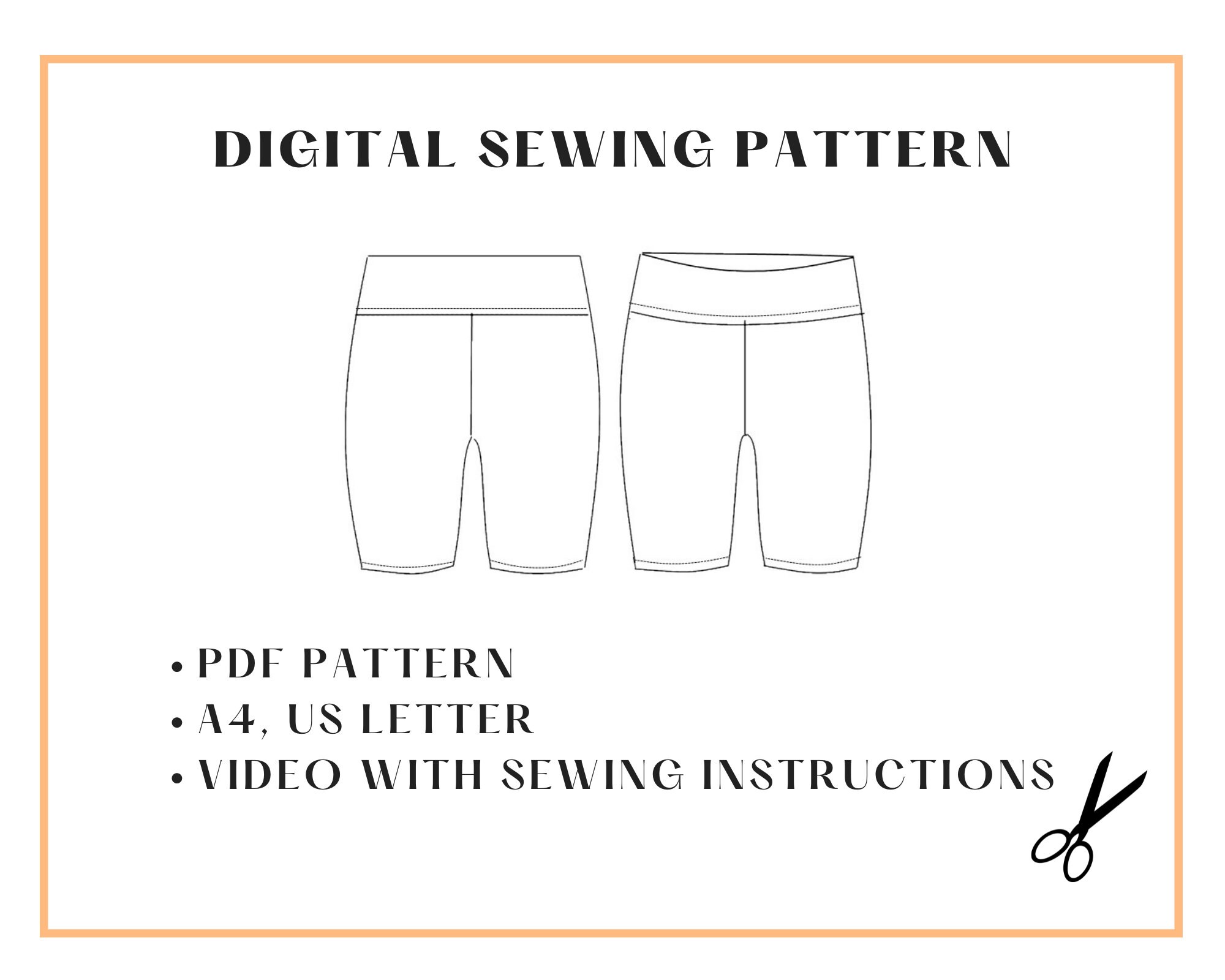 DIY Biker Shorts Sewing Pattern: High Waist Activewear (PDF) - Etsy ...
