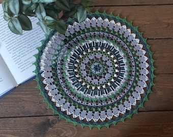 Crochet Doily Ø 34 cm, Multicolour, Mandala Doily