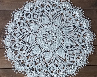 Napperon au crochet Ø 47 cm, napperon texturé, Patricia Kristoffersen