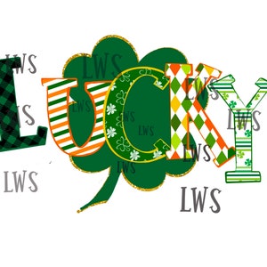 Süße Glitzer Kleeblatt St. Patricks Tag glückselig sagen Png sofortigen Download ideal für Sublimation und Druckarbeit