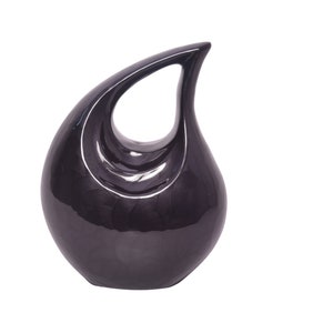 Urn For Human Ashes, Cremation Urn For Human Ashes, Black Pearl Enamel Adult Urn, Teardrop Urn For Adult, Cremate Urn For Adult, Modern Urn