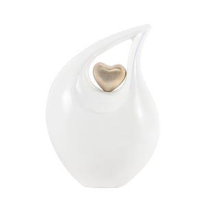 Premium Solid White Pearl Teardrop Urn for Ashes - Urn - Urn for human ashes  - Cremate Urn ( 6.5 Inches ) -  Cremation Urns for Adult Ashes