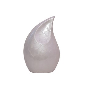 Teardrop Urn, Urn for Human Ashes, Aluminum White Enamel Tear Drop Adult Cremation Urn For the Loved One Funeral Ashes