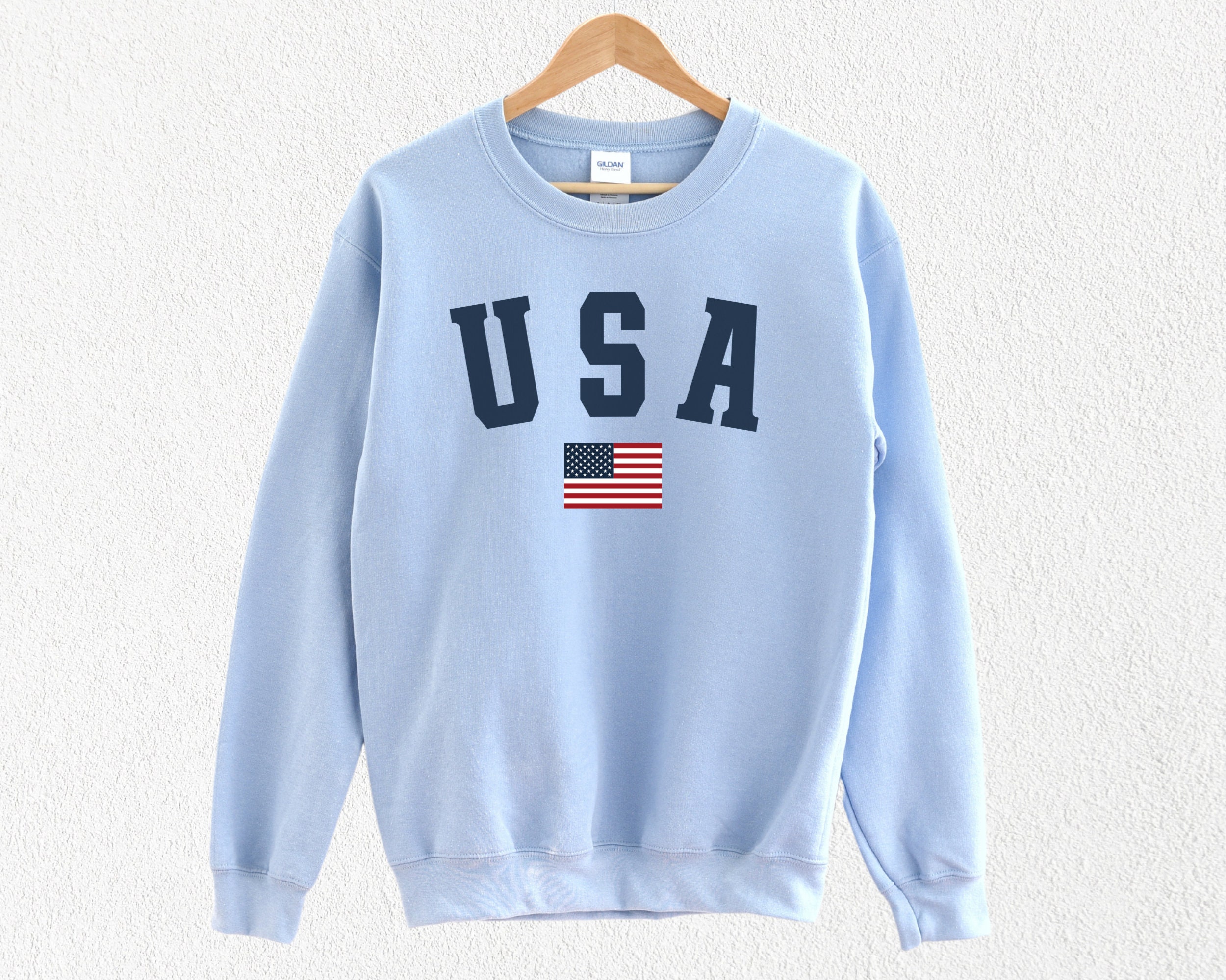 USA Sweatshirt USA Vintage Sweatshirt USA Flag Retro Etsy