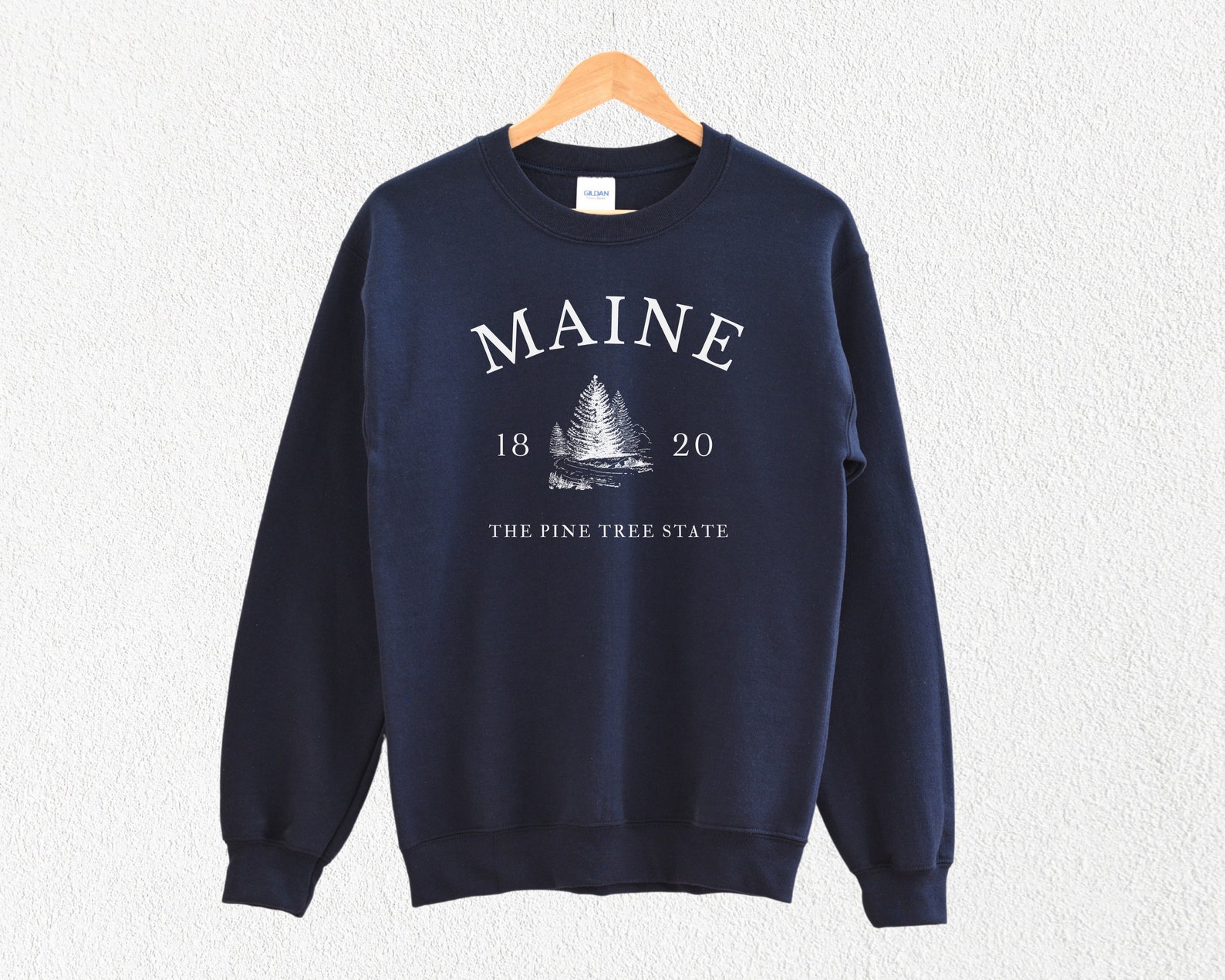 Maine Sweatshirt Maine Vintage Sweatshirt Maine Crewneck Etsy