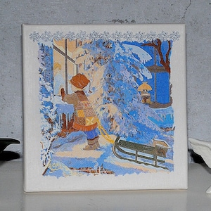 Image Noël Hiver Noël Vintage Shabby Chic Photos Toile Photos Avent Décoration Noël Cadeaux pour Femmes vente