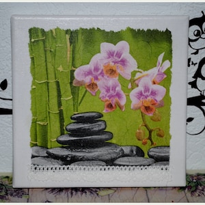 Decorative picture Maritim Feng Shui Wellness 20x20 canvas pictures decoration bathroom wall pictures gifts women birthday