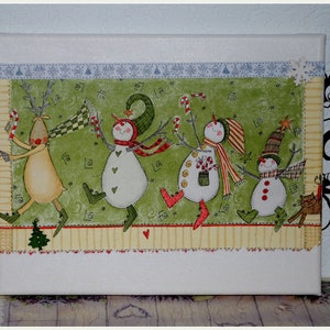 Image Noël Hiver Noël Avent Vintage Shabby Chic Bonhommes de neige Découpage Décoration de Noël Cadeaux pour enfants vente