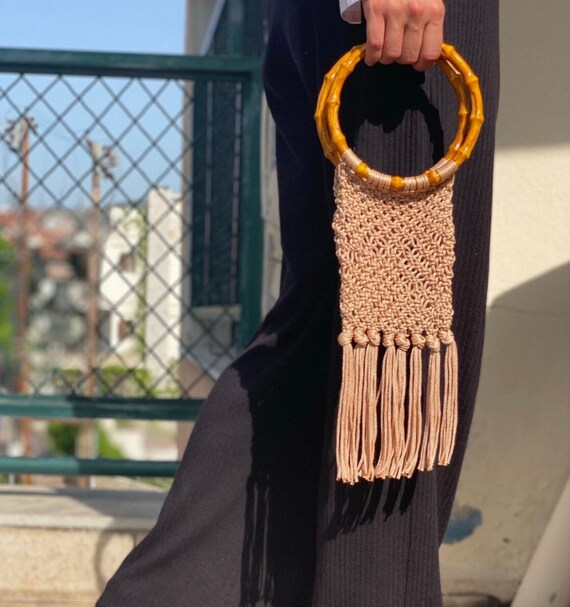 Petit sac a top main rose poudré
