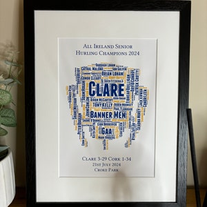 Póster de arte con palabras de la GAA con temática irlandesa, campeón de hurling de Irlanda 2024, impresión irlandesa de Ireland With Love, final de la GAA de Irlanda