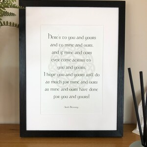 Irish Blessing  Here s to You and Yours&#39; Irish Themed Blessings  Proverbs and Limericks  Irish Prints by Ireland With Love  Irish Posters