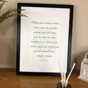 Irish Blessing  May You Always have Walls for the Winds  Irish Themed Word Art by Ireland With Love  Irish Poster Irish Prints