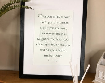 Irish Blessing  May You Always have Walls for the Winds  Irish Themed Word Art by Ireland With Love  Irish Poster Irish Prints