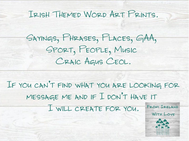 Meath GAA Clubs Irish Themed Word Art Poster Print by Ireland With Love Printed in sizes A5 A4 and A3 offered as print only, framed or matted with all the county GAA clubs listed in the county colours in the shape of the county, this print can also be personalised