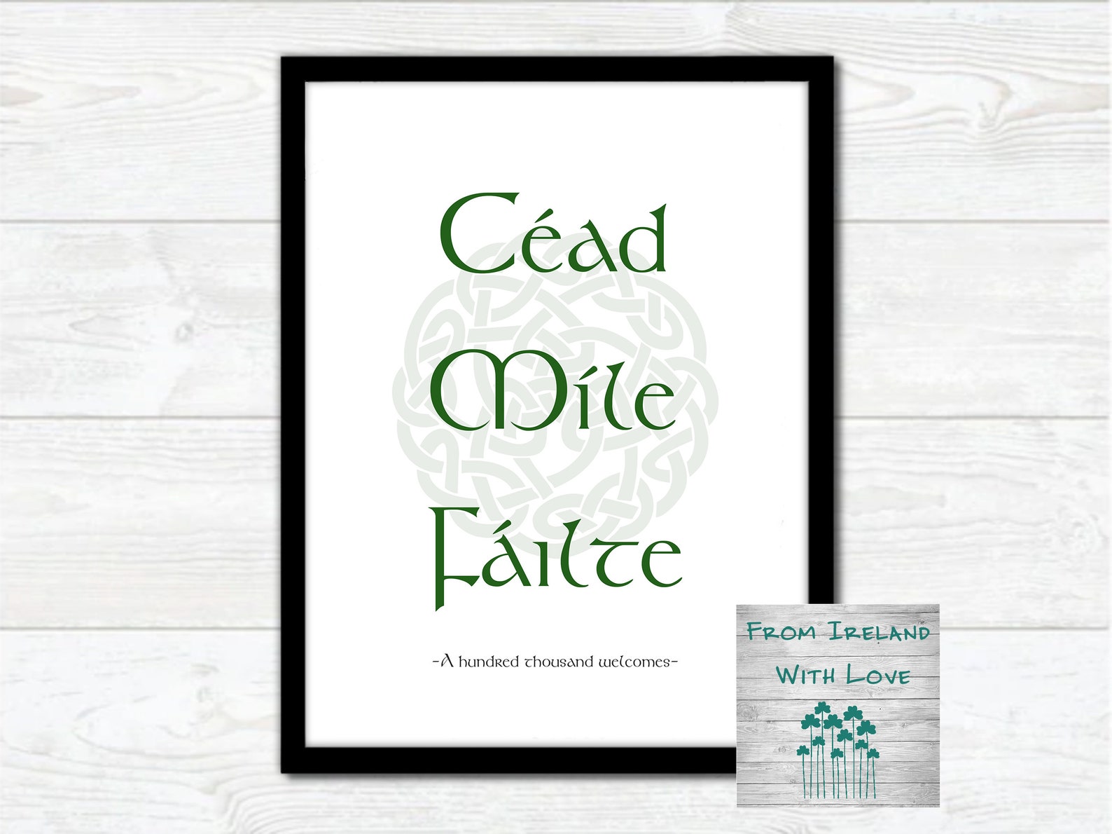 Irish Proverb 'Cead Mile Failte' Wall Art Print Etsy
