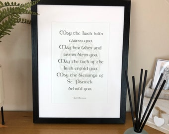 Irish Blessing May the Irish Hills Caress You  Irish Themed Blessings  Proverbs and Limericks  Prints by  With Love  Irish Poster Prints