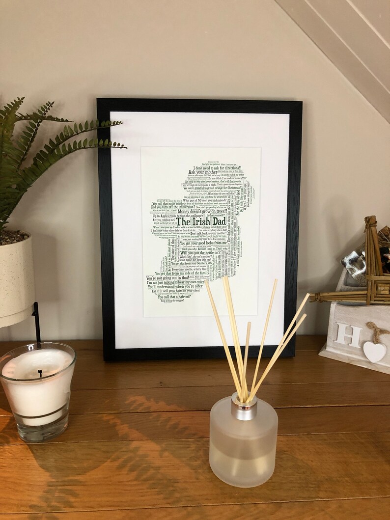 The Irish Dad Map of Ireland Wall Art Print With Dad Sayings Etsy