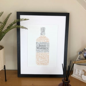Irish Whiskey Irish Themed Word Art Poster Irish Print With Some of the Best Known Irish Made Whiskey by Ireland With Love