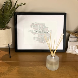 Irish Prints Mayo GAA Clubs Irish Themed Word Art Poster Print  can be personalised  Irish Gifts  Irish Wall Print