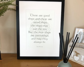 Irish Blessing There are Good Ships and There are Wood Ships Irish Themed Blessings and Proverbs Prints and Posters by Ireland With Love