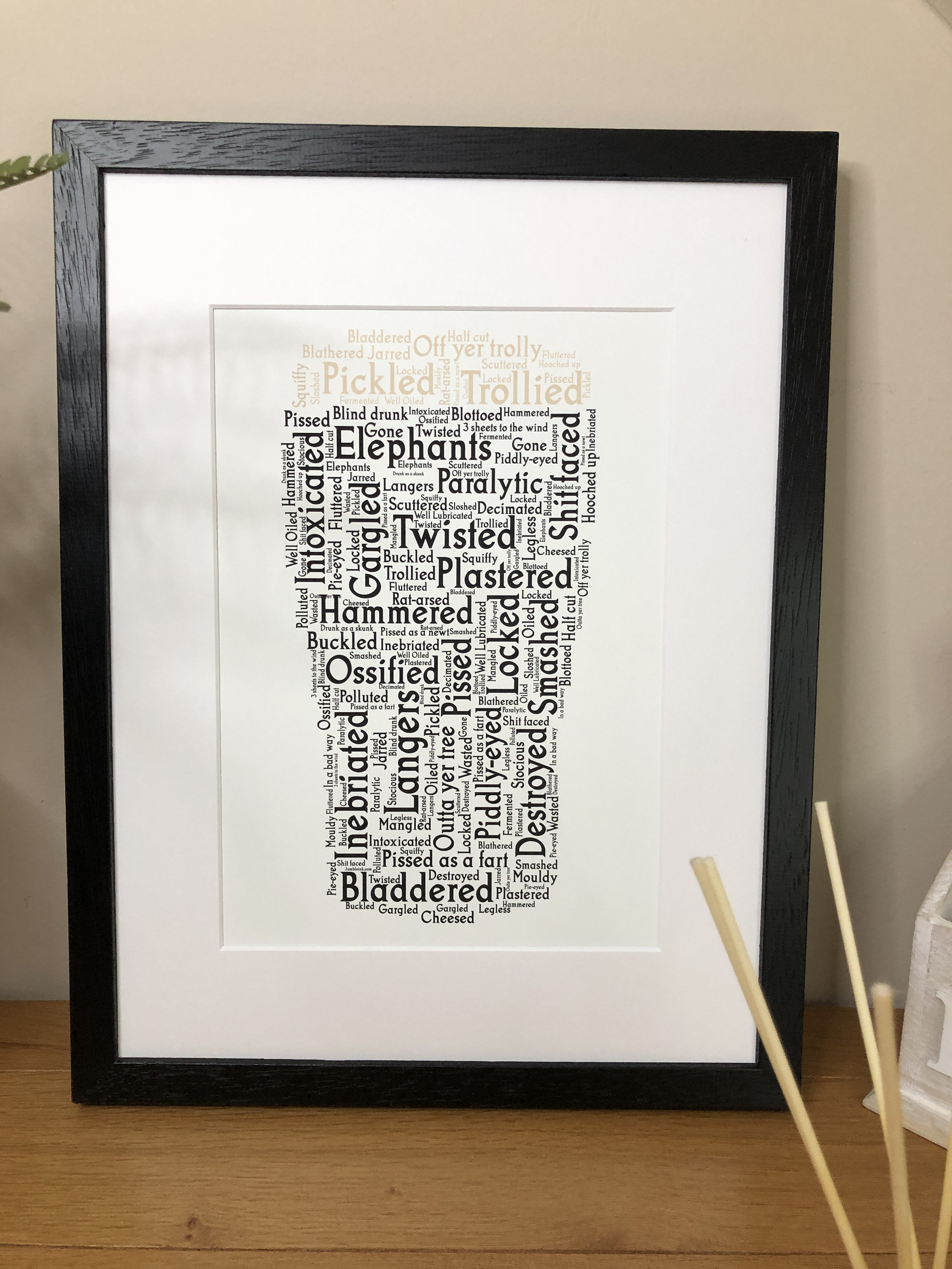 Tipsy Irish Pint of Sayings Word Art Print With Irish Sayings and