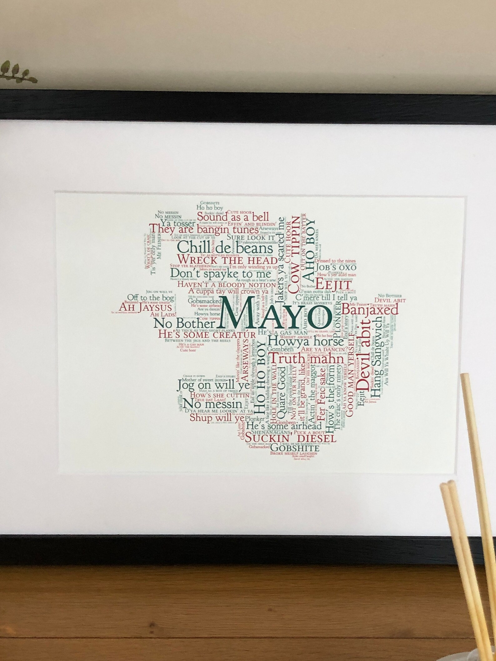 County Mayo for the Craic Map Irish Themed Word Art Poster Irish Print With Irish Sayings and ...