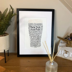 Pint of New York Irish Pubs Irish Themed Wortkunst Poster irisch Druck von Irland mit Liebe Pubs von Irland Irish Pubs Pint von Irish Stout