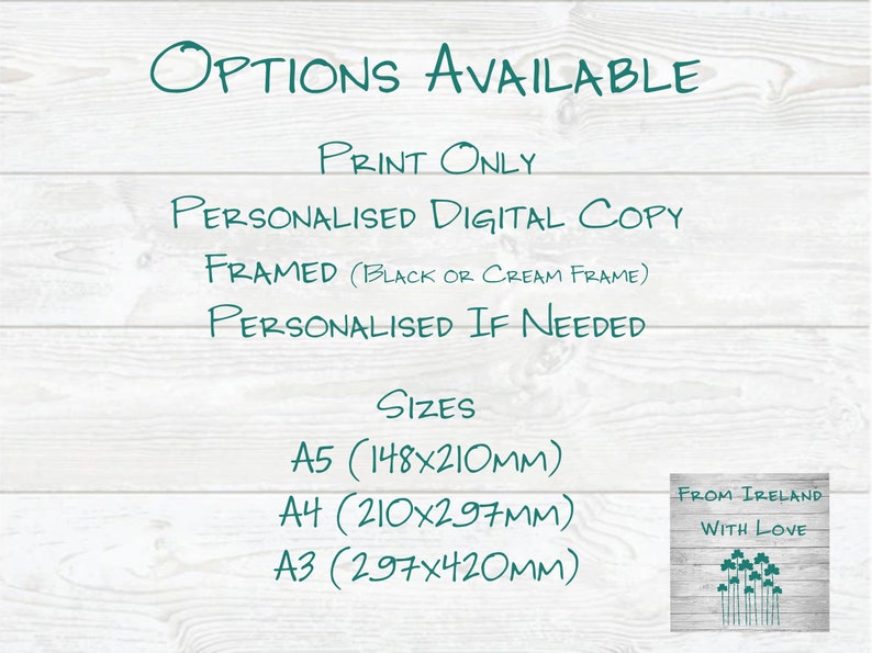 Meath GAA Clubs Irish Themed Word Art Poster Print by Ireland With Love Printed in sizes A5 A4 and A3 offered as print only, framed or matted with all the county GAA clubs listed in the county colours in the shape of the county, this print can also be personalised