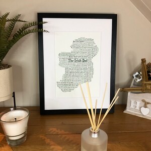 Irisches Poster The Irish Dad Landkarte von Irland Irisches Themed Poster Irischer Druck mit Papa Sprüche und Sätzen von Irland With Love Prints
