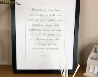 Irish Blessing  Wishing You A Rainbow  Irish Themed Word Art Poster Print by Ireland With Love Blessings  Proverbs  Limericks  Irish Posters
