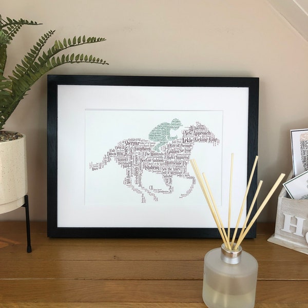 Ireland Irish Horse Racing Irish Themed Word Art Print by Ireland With Love