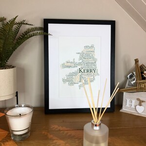 County Towns Ierse thema muur poster Ierse poster van Ireland With Love Ierse prints Irish at Heart Ierse poster Irish at Heart
