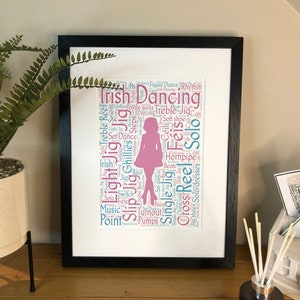Irish Dancing Irish Themed Word Art Poster Irish Print by Ireland With Love  can be personalised.