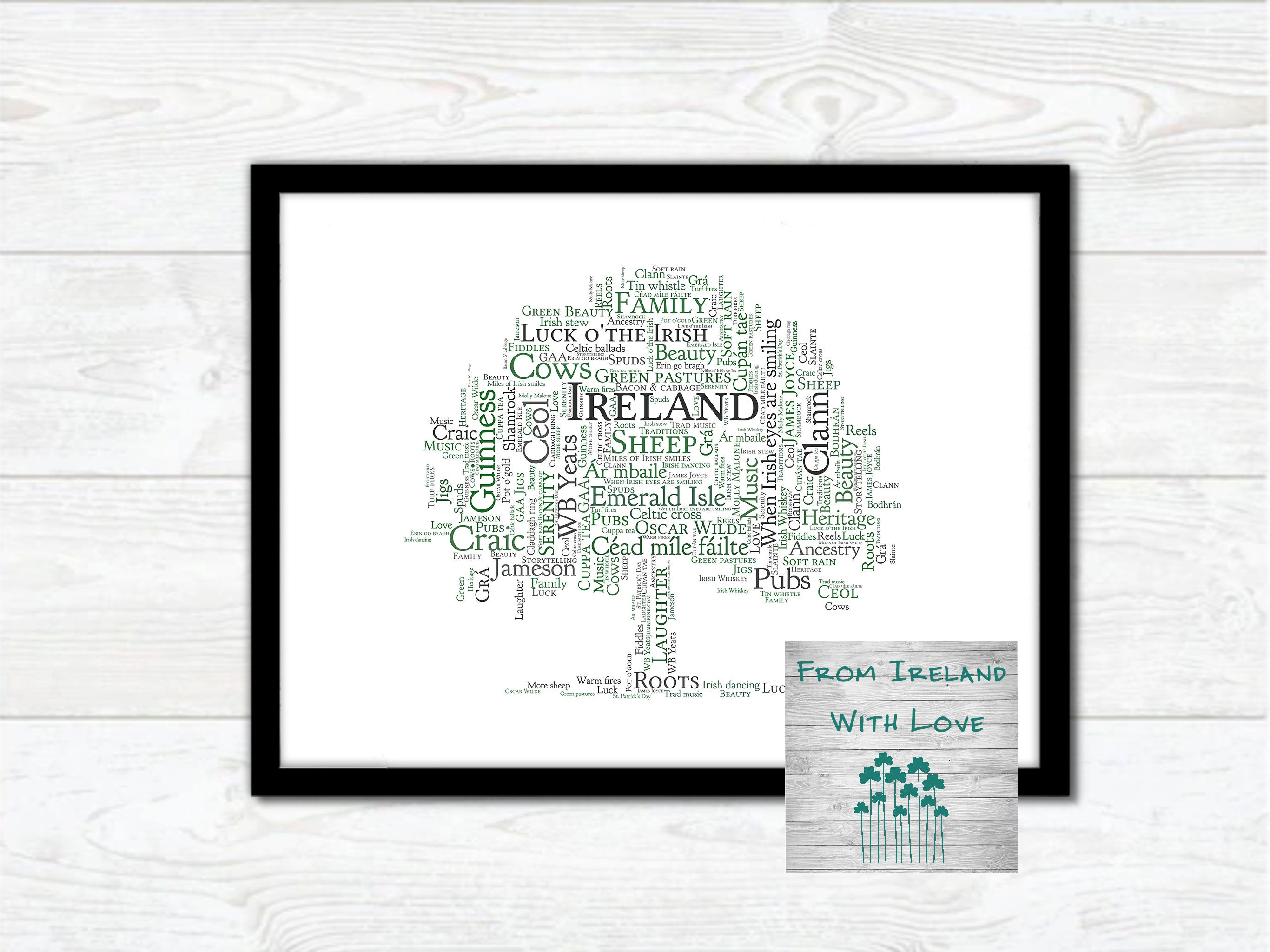 All Things Irish Family Oak Tree Irish Themed Word Art Print Etsy