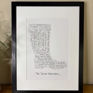 Irish Poster Irish Weather Irish Themed Word Art Poster Irish Print by Ireland With Love  Prints from Ireland  Gifts from Ireland