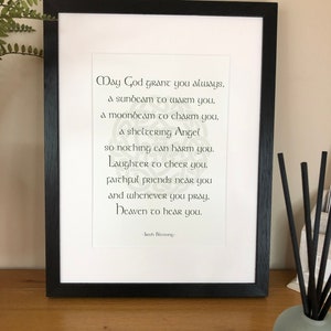 Irish Blessing  May God Grant You Always  Irish Themed Blessings  Proverbs and Limericks  Irish Prints by Ireland With Love  Irish Posters