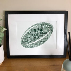 6 Nations 2023 Irish Rugby Ball Irish Themed Word Art Poster Irish Print  Gifts from Ireland  Prints by Ireland With Love